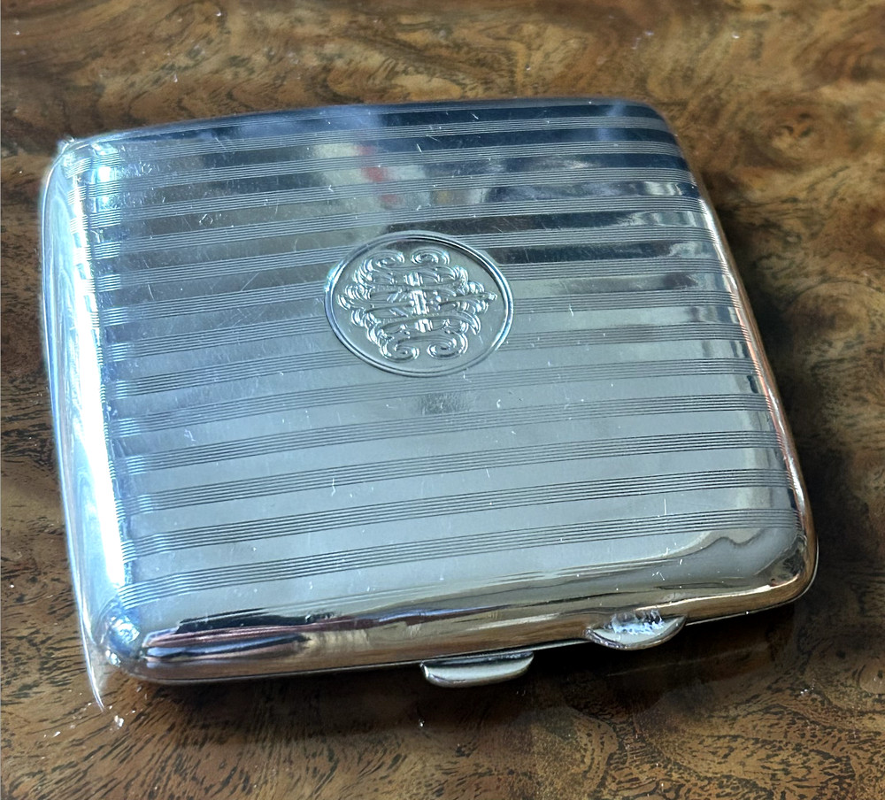Beautiful Sterling Silver Cigarette Case Birmingham Hallmarked