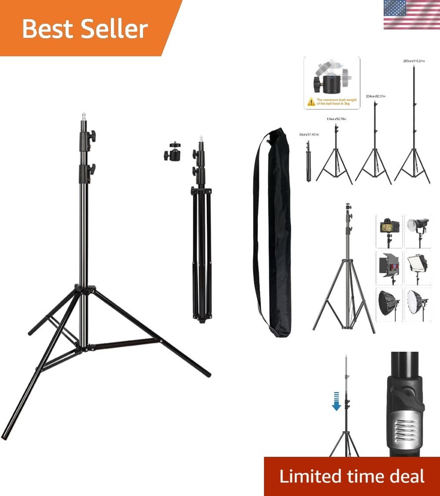 Professional Adjustable Light Stand 2.8m - Perfect for Studio & On-Site Use