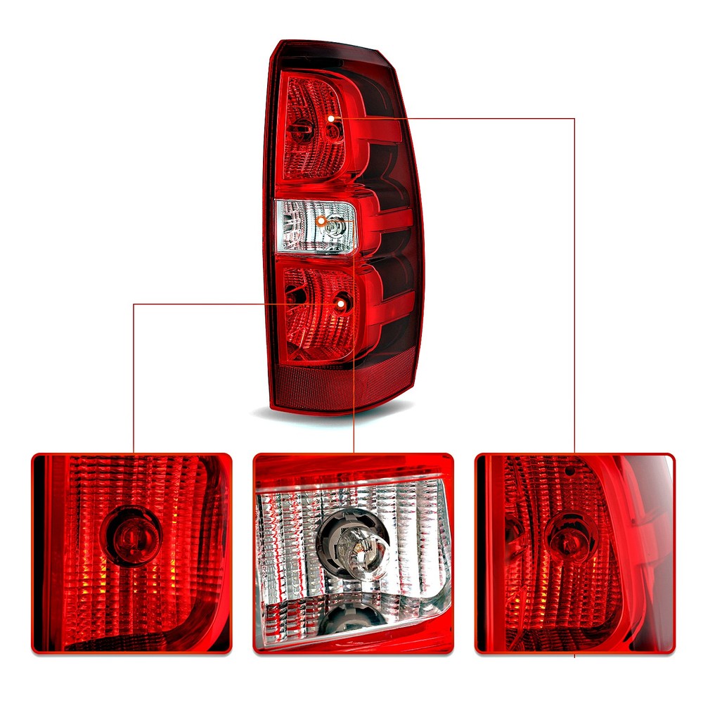 For 2007-2013 Chevy Chevrolet Avalanche Halogen Tail Light w/Bulbs Right Side