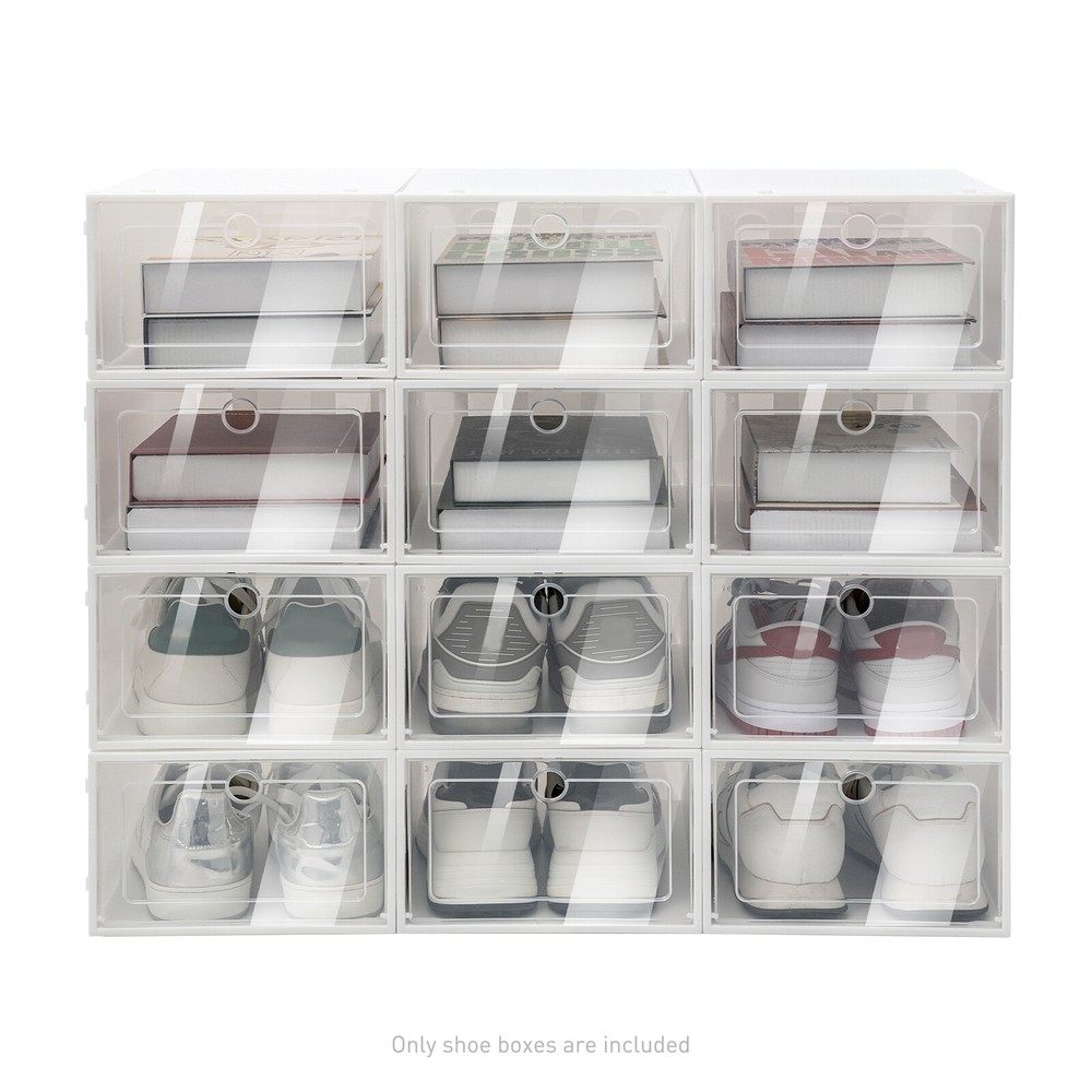 20 Shoe Boxes Foldable Shoe Storage Box PP DIY Install Stackable Storage Box