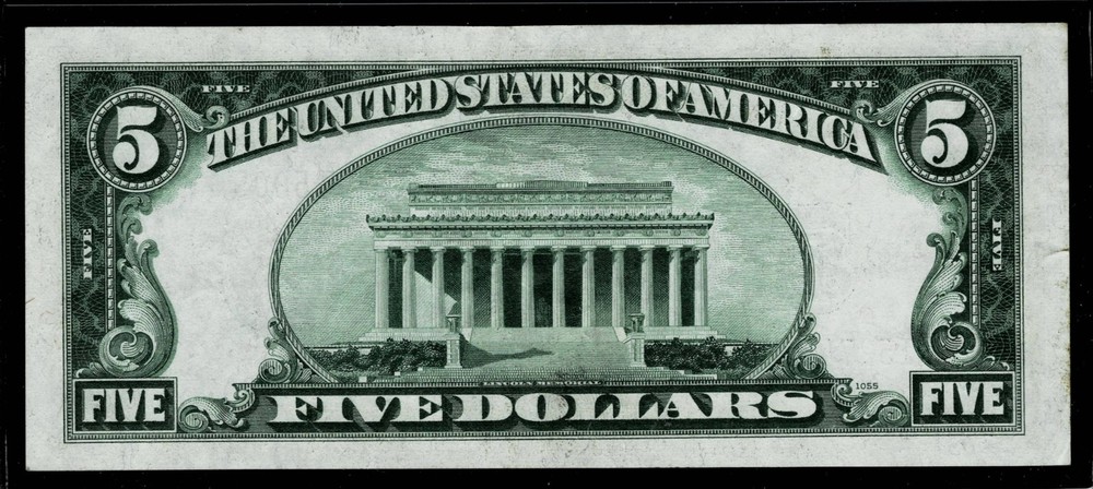 1934-A $5 SILVER CERTIFICATE NOTE~ALMOST UNCIRCULATED