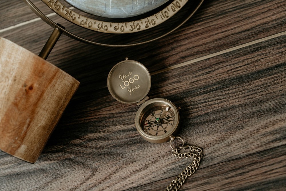 Personalized Engraved Brass Compass, Custom Handwriting Gift for Men, Dad