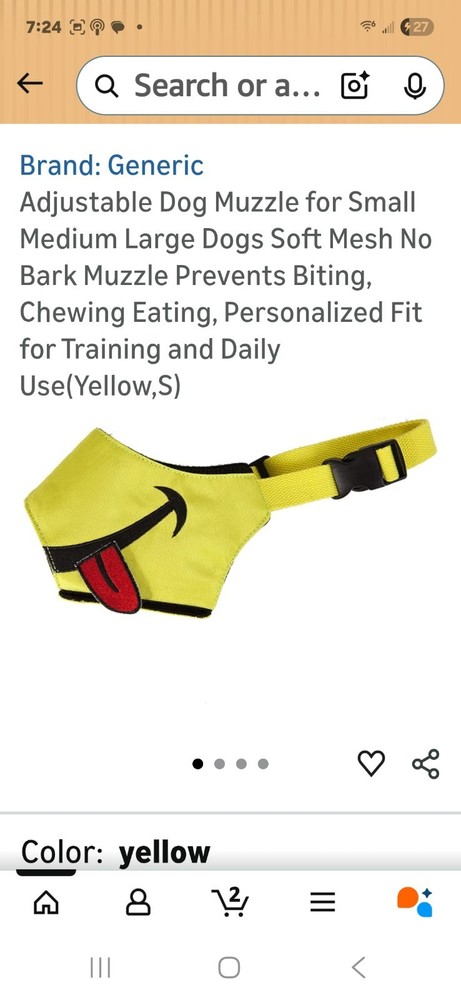 Adjustable Dog Muzzle For Small-Med Dogs. No Bark Muzzle Prevents Biting Chewing