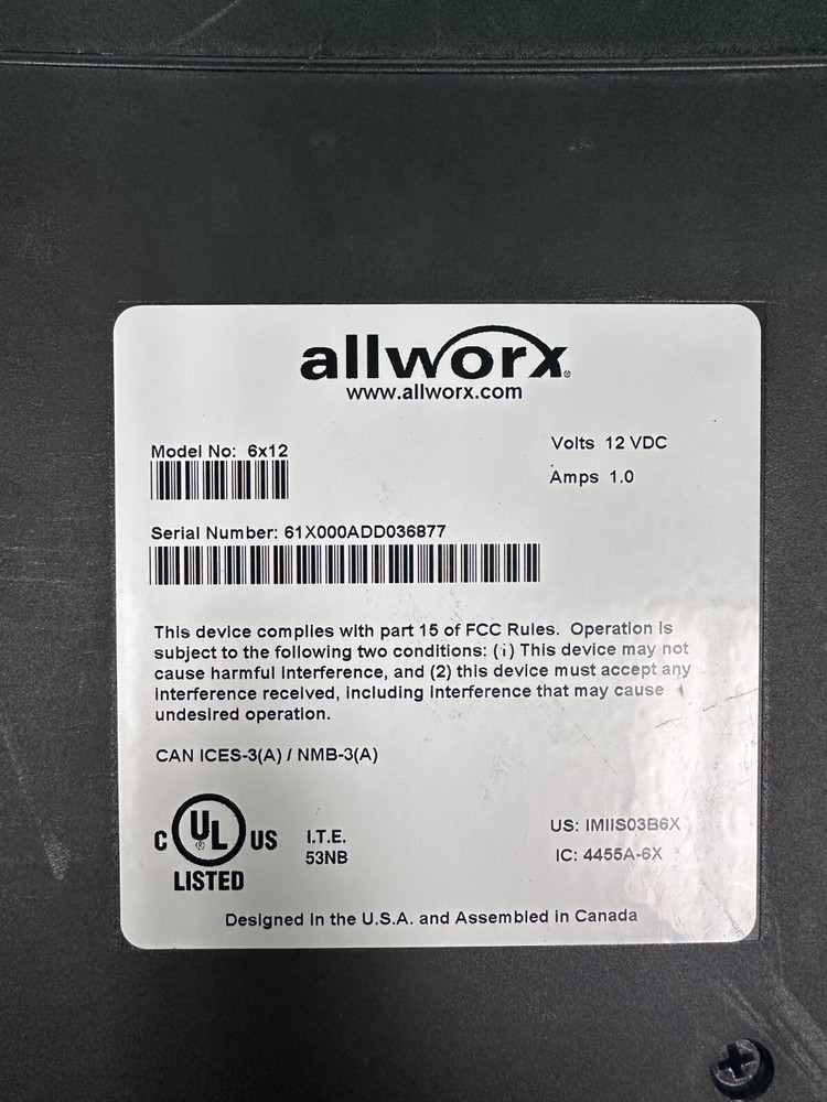 Allworx 6x12 Phone System Network Server