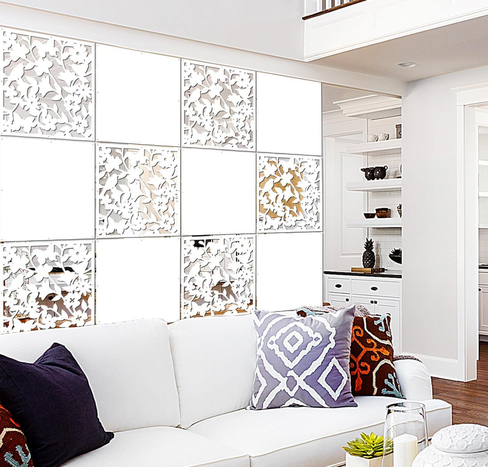 Hanging Room Divider Panel, 12 Pieces White Screen Panels Solid Board Cut Room P