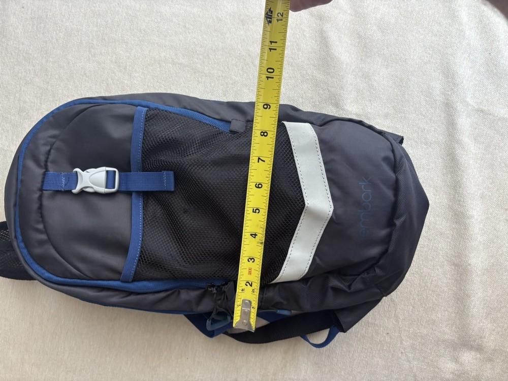 Embark Hydration Backpack Black Blue Reflective Accents Lightweight Hiking Pack