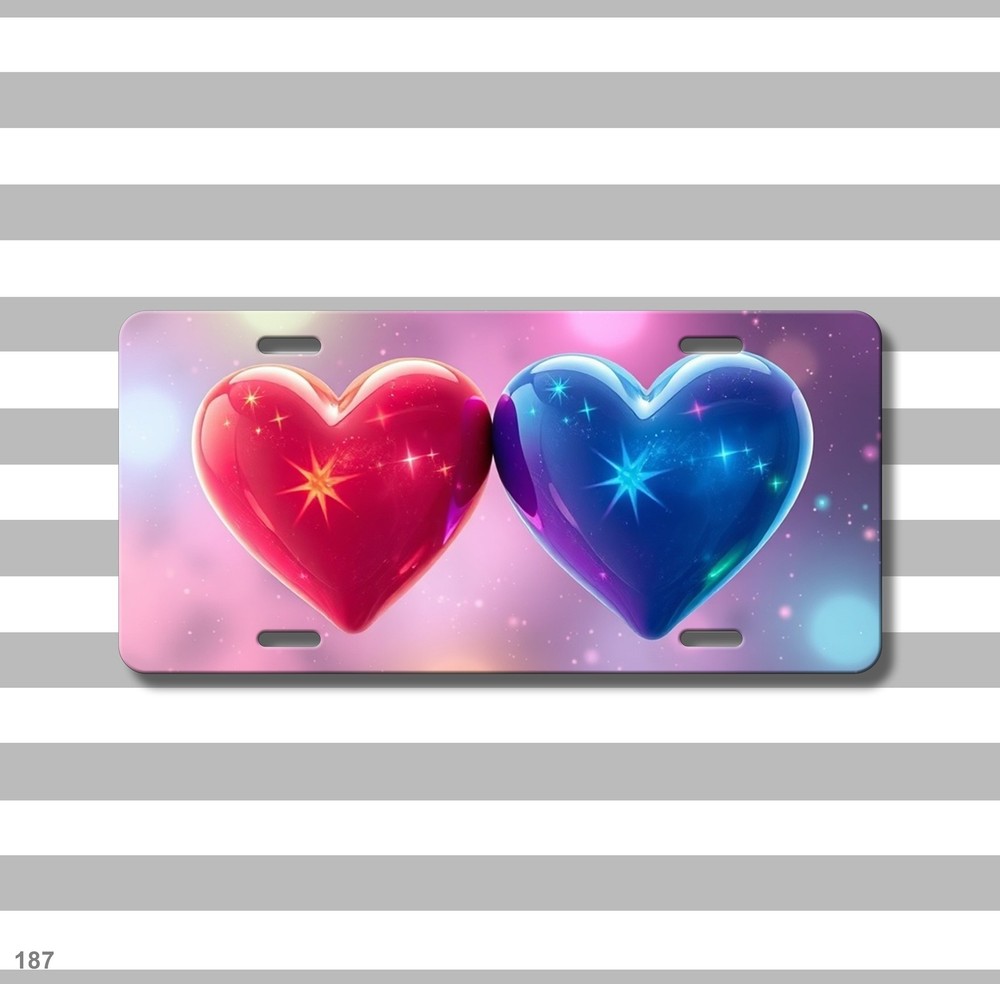 Bright Hearts License Plate Custom Vanity Plate Everyday Gift