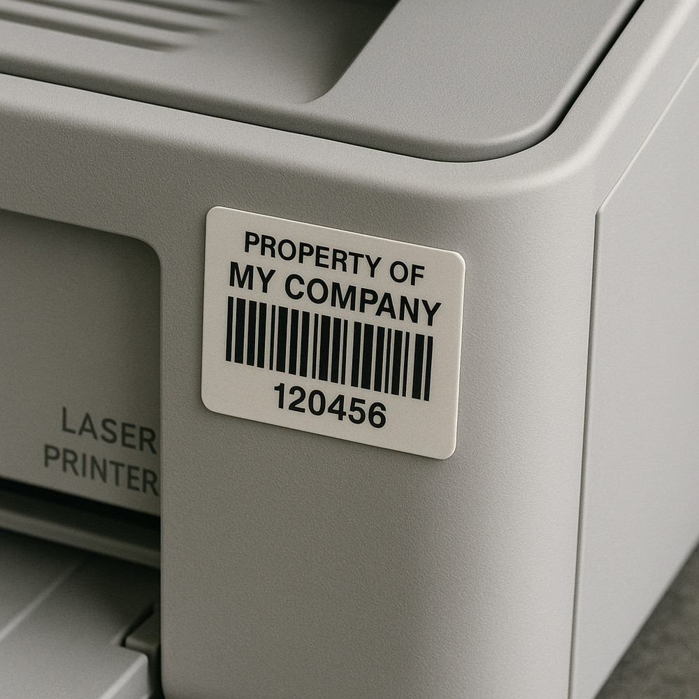 Durable Asset Tags - Sequential Barcoded - Custom - 1.5" x 3/4"