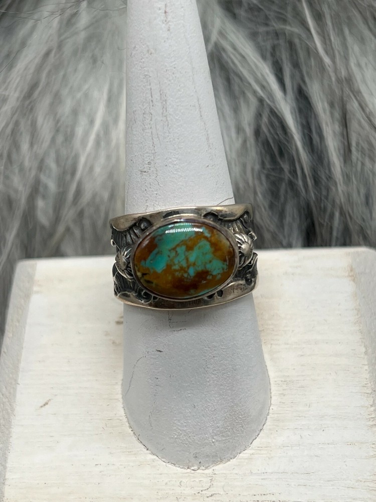 #8 TURQUOISE ~ STERLING SILVER ~ RING (8.50)