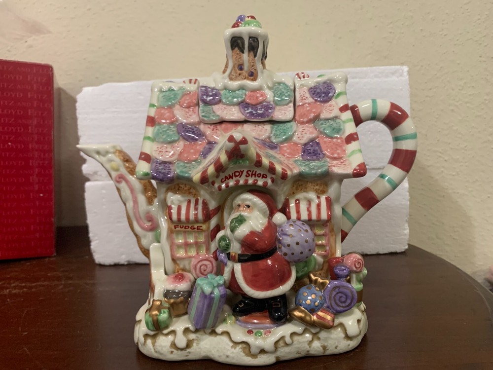 Fitz & Floyd Candy Lane Express Teapot NIB