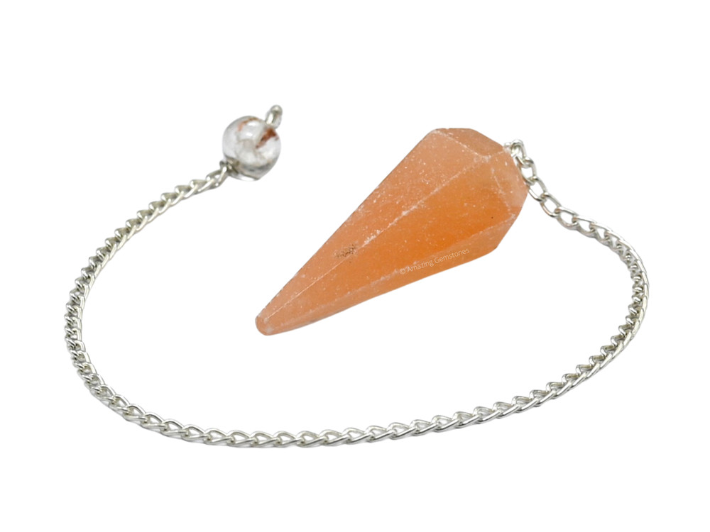 Orange Selenite Dowsing Crystal Pendulum