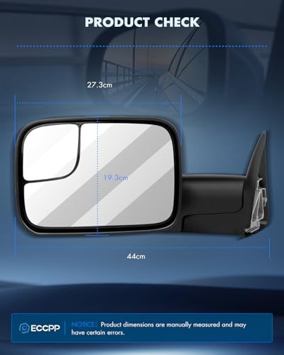 Black Manual Adjusted Side View Mirror Tow Towing Mirrors Left & Right Pair
