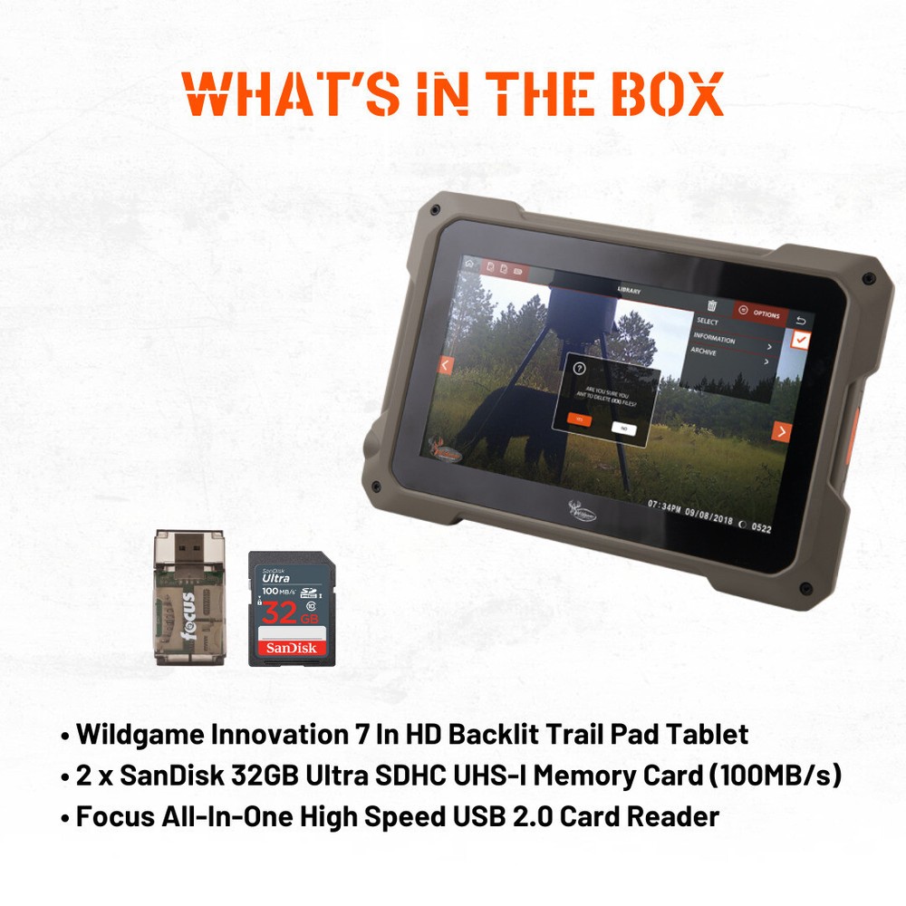 Wildgame Innovation Touchscreen Trail Pad Tablet with 2 Pack Memory Card Bundle