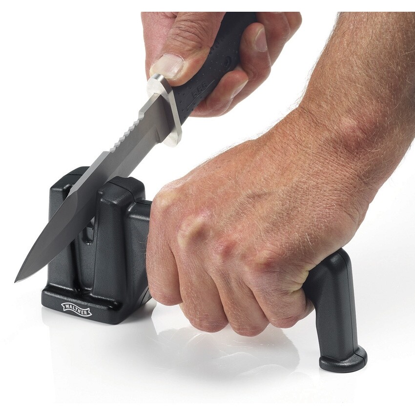 Walther Ceramic Knife Sharpener Black ABS Handle Ceramic Rods 7.5" Overall 50739