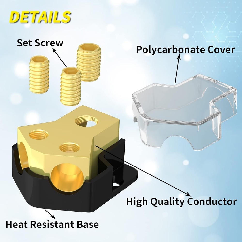Vehicle Power Distribution Unit 12 Volt Audio System Copper Connection Component