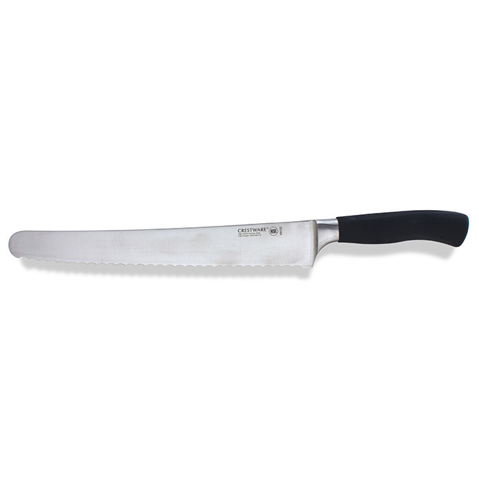 Elite Pro 10" Bread Knife,Wide, Black Handle