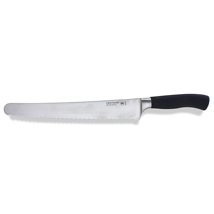 Elite Pro 10" Bread Knife,Wide, Black Handle