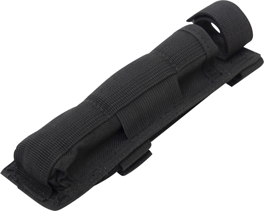 Black Long MOLLE Holder for Baton Pouch With Bottom Hook And Loop Web Strap