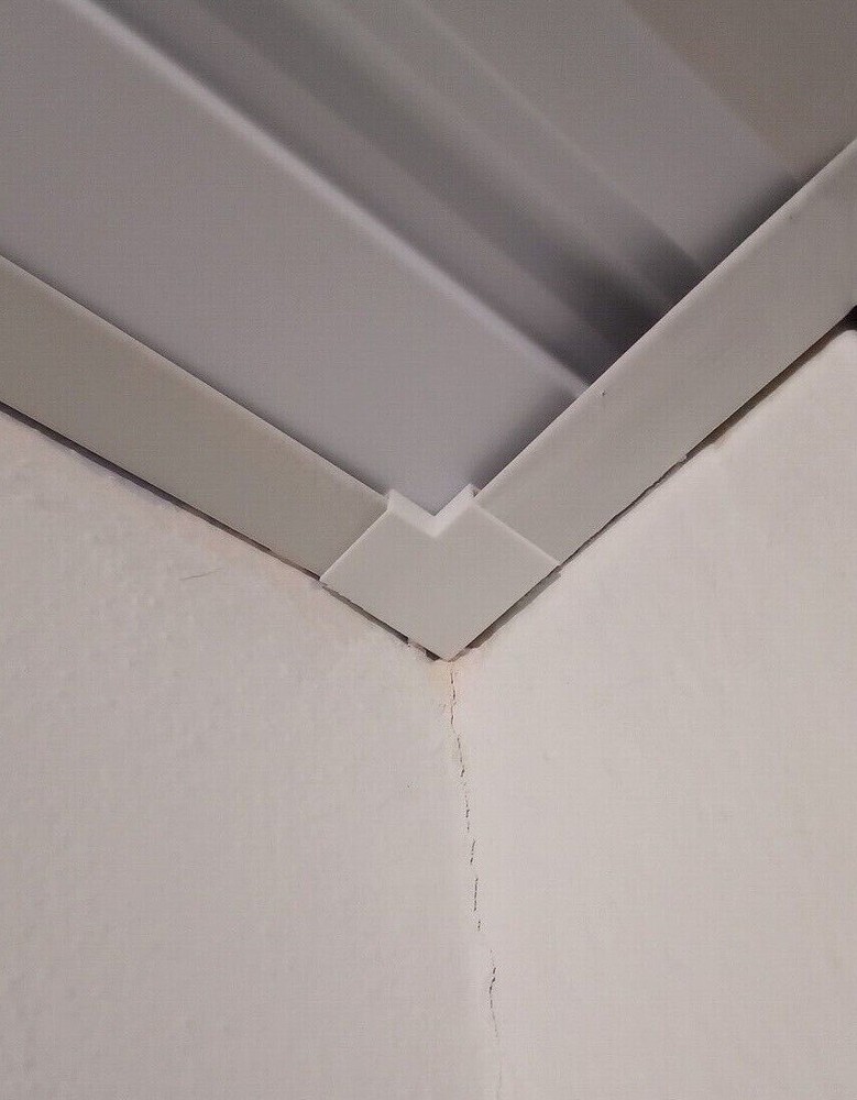 Suspended Drop Ceiling Tile 10 in T Bar T-Bar Frame Inside Corner Cap Cover Trim