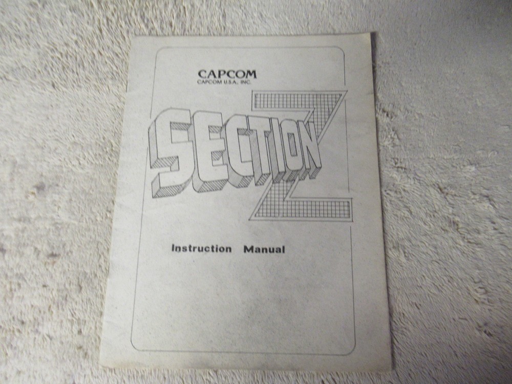 SECTION Z CAPCOM     original arcade game machine  manual