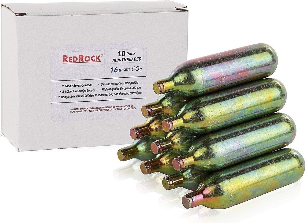 RedRock Unthreaded 16 Gram CO2 Cartridges - 10 Pack