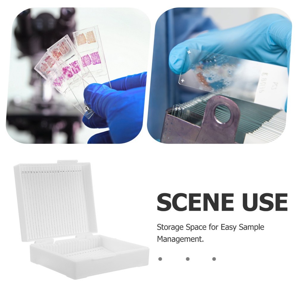 Microscope Slides Box: 25-Slot Glass Microscope Slides Storage Box - Laboratory