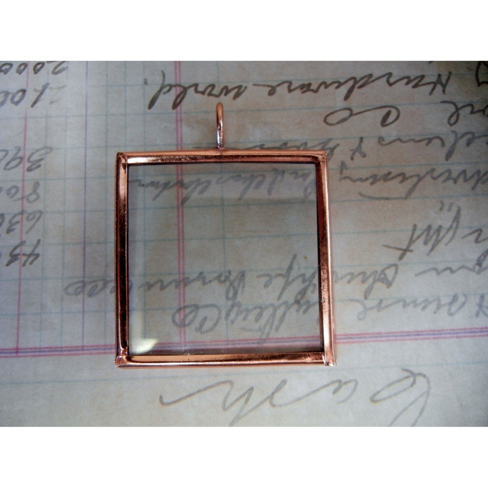 Copper finish glass pendant