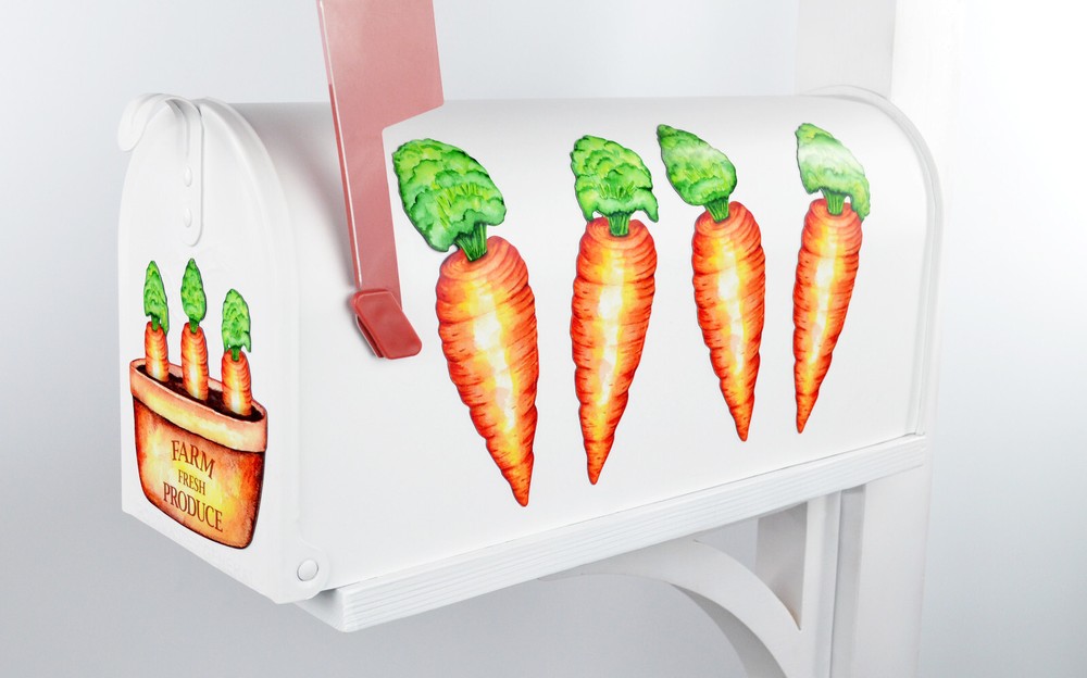 Mailbox Magnet Partial Cover Carrots Plain or with Address Nbrs
