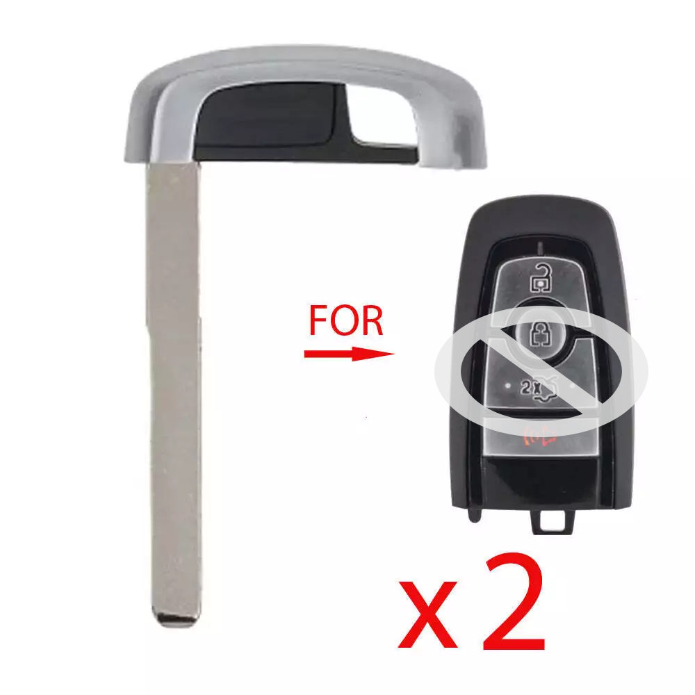 (2 Pack) Replacement Uncut Smart Remote Emergency Key Blade Insert for Ford