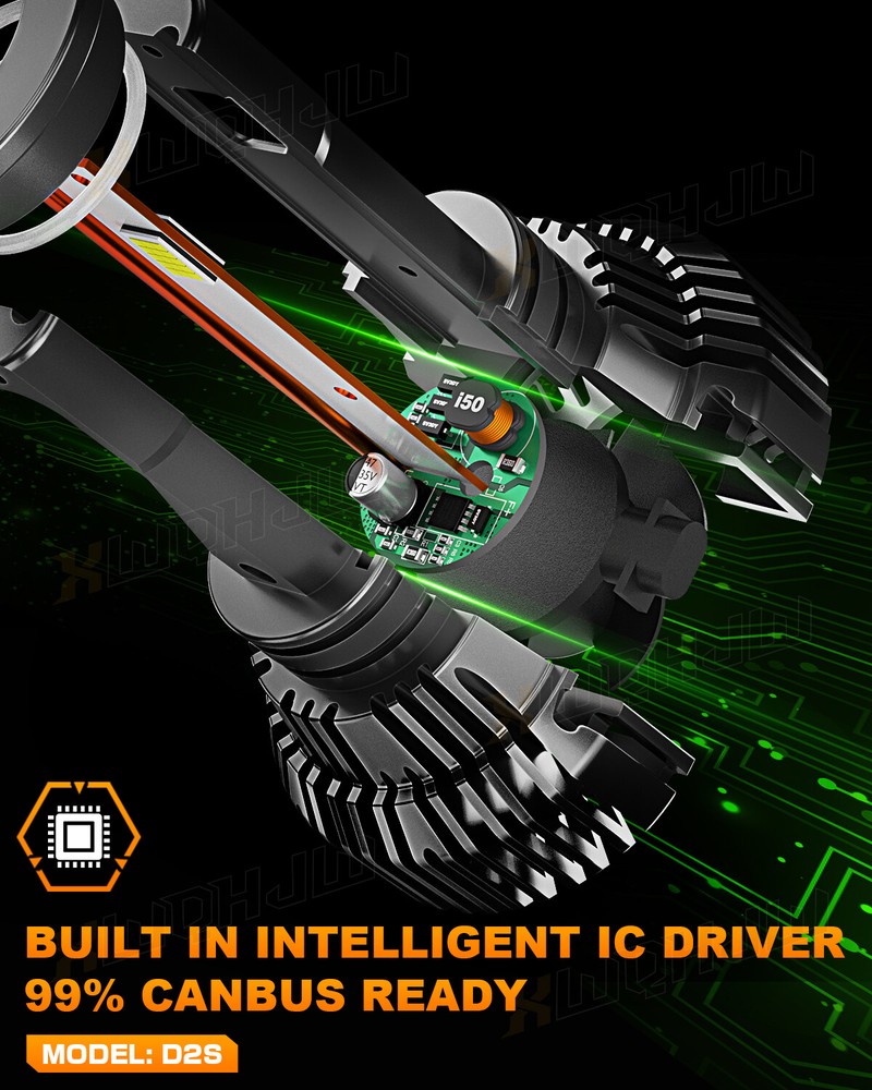 2* D2S D2R LED Headlight Bulb Replace HID Xenon Super White 6000K Conversion Kit