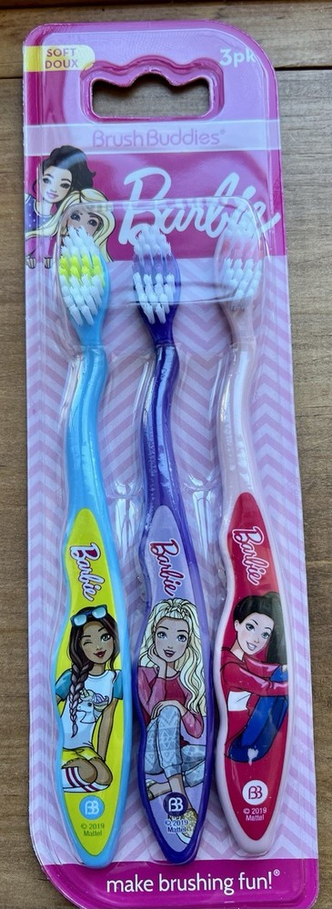 Barbie Brush Buddies 6 Pack Toothbrushes