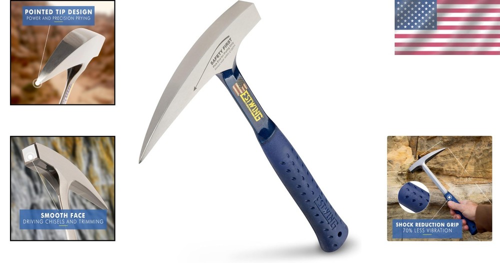 Quality Rock Hammer - Pointed Tip & Square Face