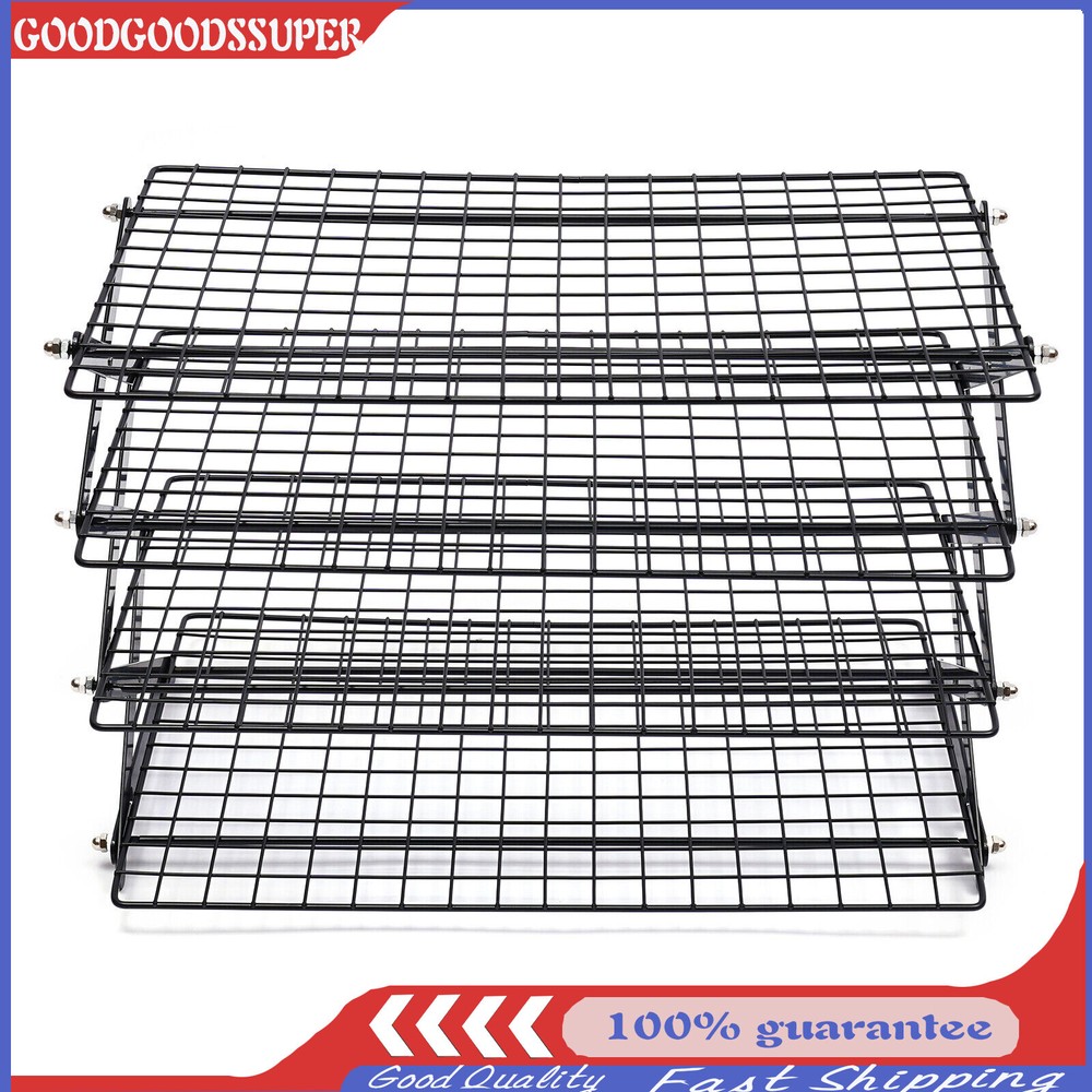 4-Tier Collapsible Cooling Rack Adjustable 3 Setting Design Stackable Cooling US
