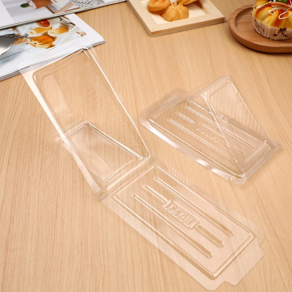 Sandwich Packaging Box Clear Plastic Triangle Disposable Sandwich Container w...