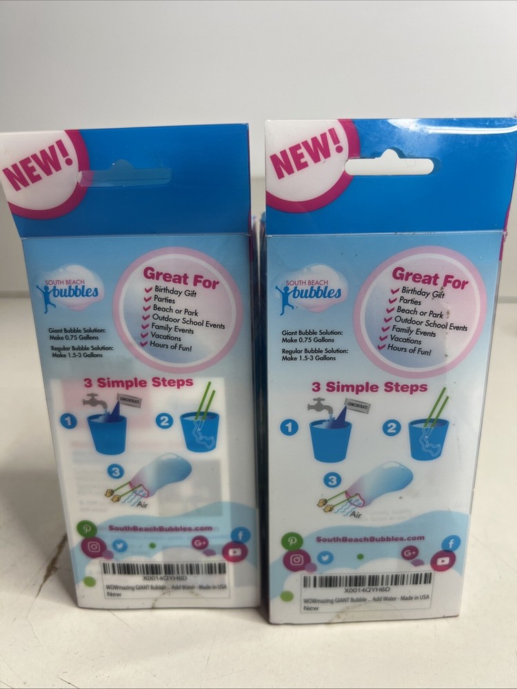 2 - Bubble Concentrate Solution (Up To 2.3 Gallons)- Big Bubbles (3 Pouches) New