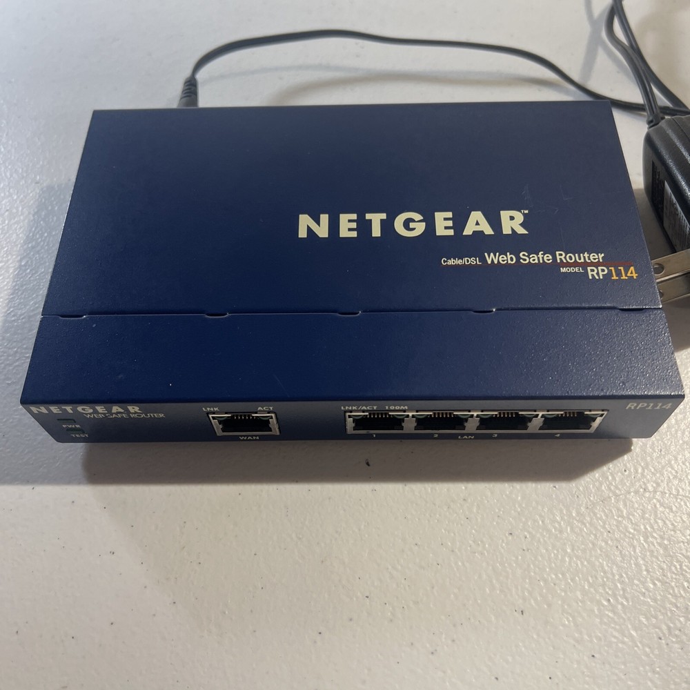 Netgear Cable/DSL Web Safe Router. Model: RP114. Works!