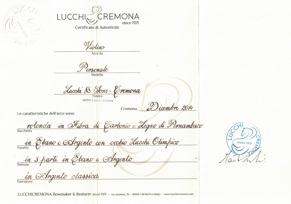 Lucchi & Sons Cremona Violin Bow