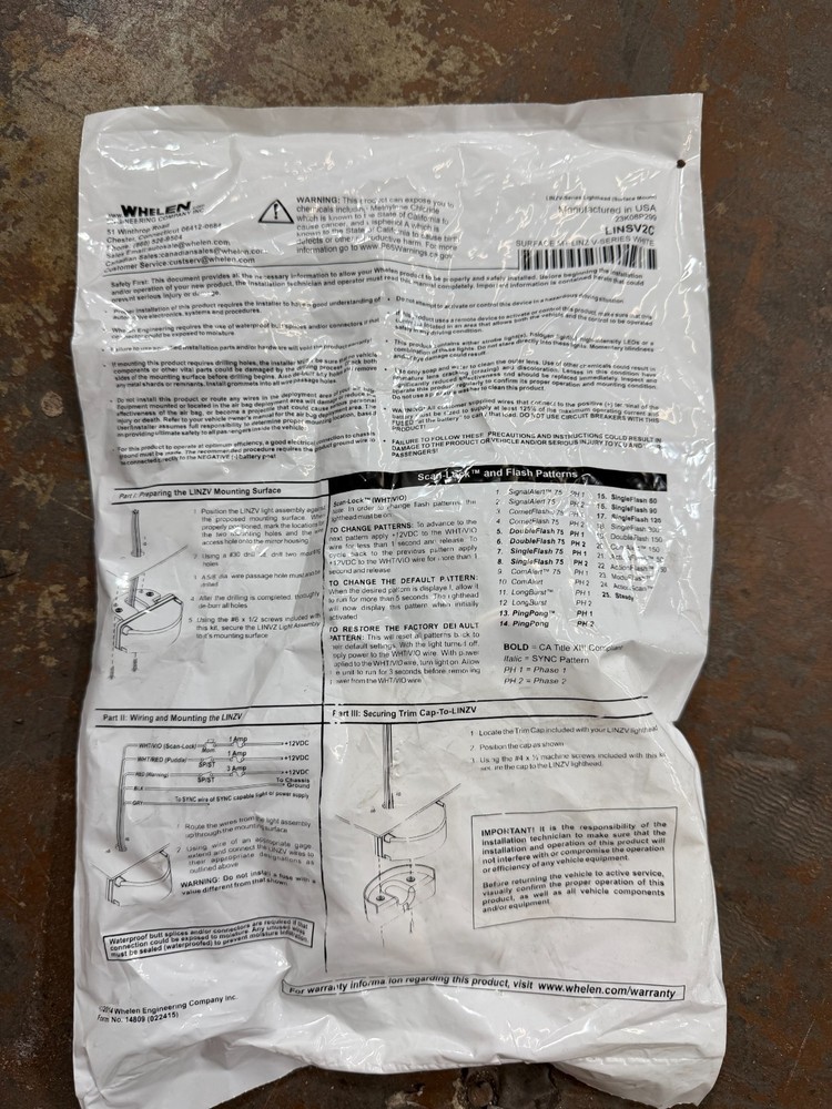 Whelen V Series Under Mirror White Light