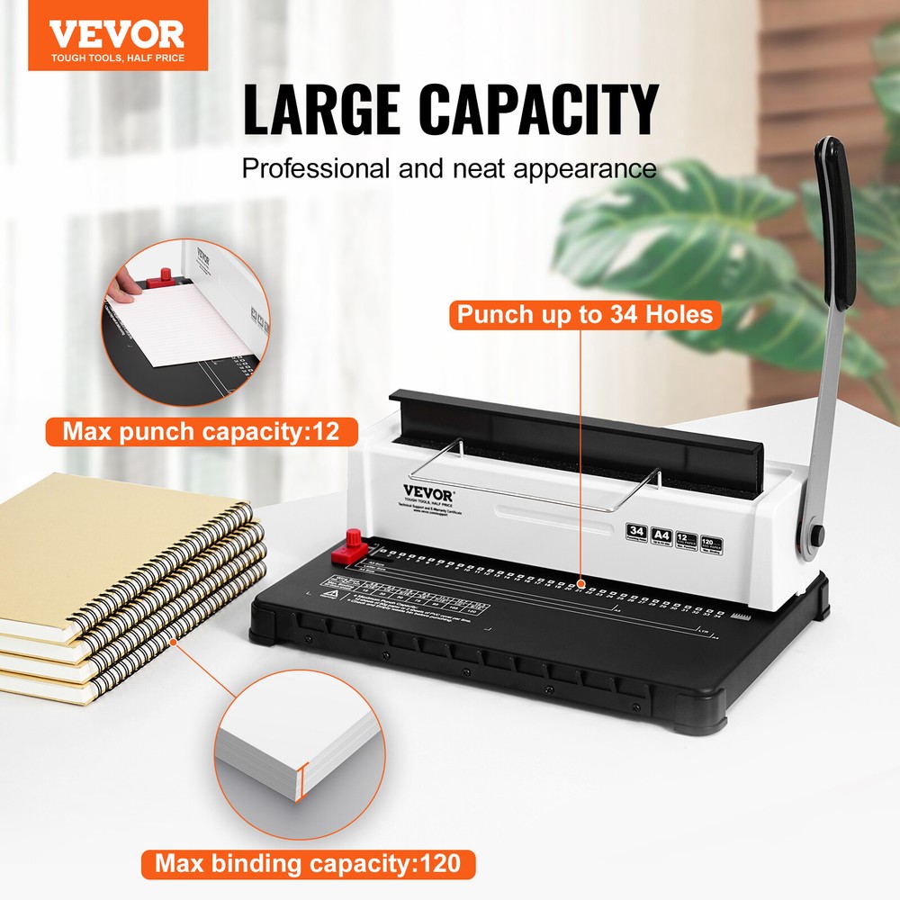 VEVOR Coil Spiral Binding Machine Manual Book Maker