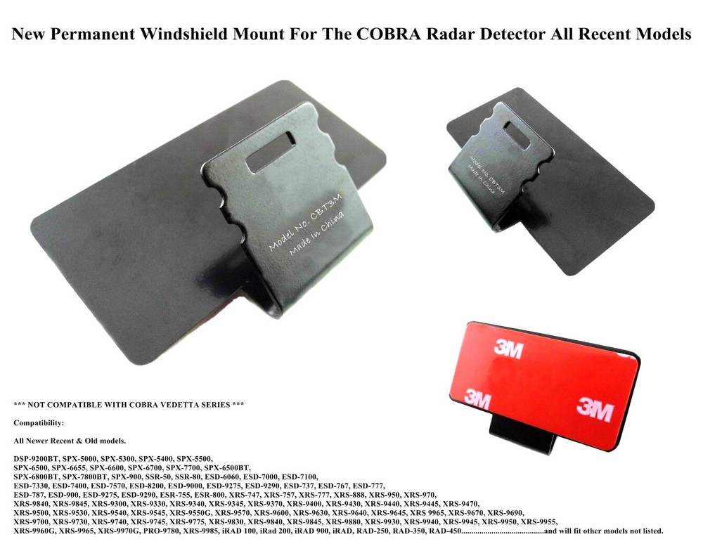 1 Nice Permanent Windshield Mount Bracket Good For The Cobra Radar Detectors