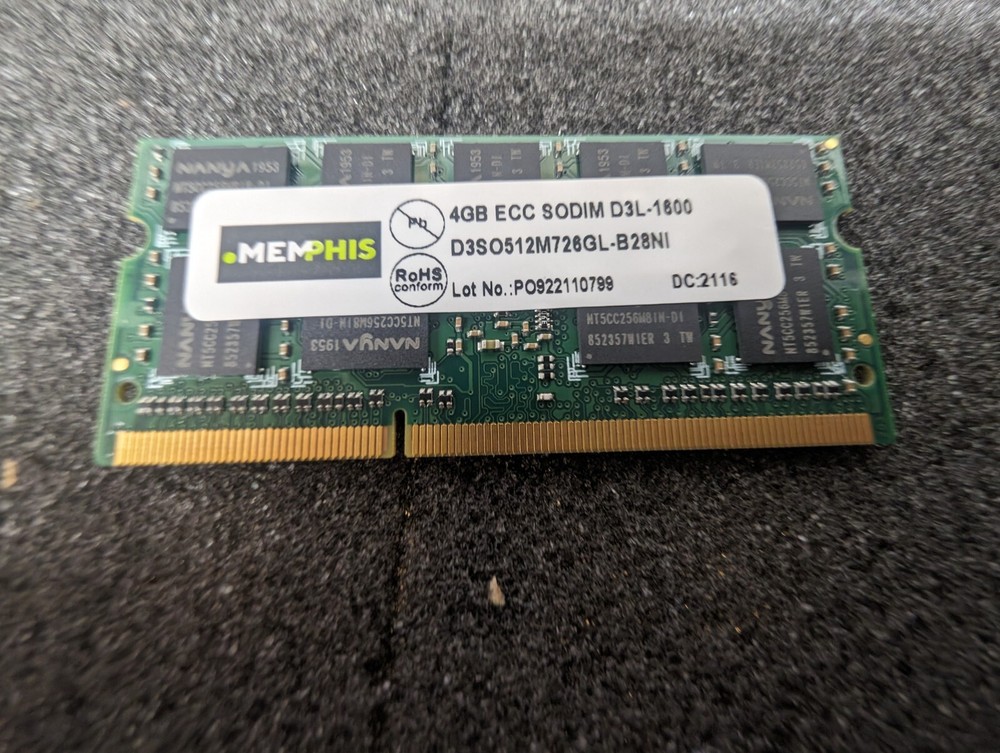 New, Memphis Electronics, D3SO512M726GL-B28NI, Memory Module 4GB ECC SODIM