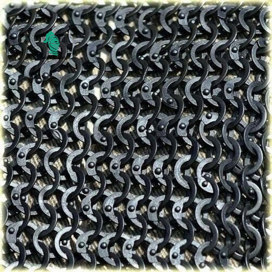9MM Flat Ring Dome Riveted Chainmail Collar – Neck Protection with Leather |