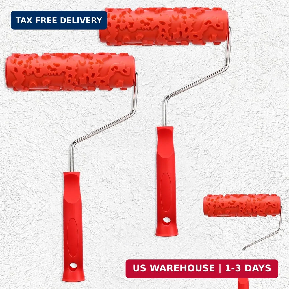 2 Pcs Texture Roller 7'' Drywall Texture Roller Decoration Textured Paint Roller