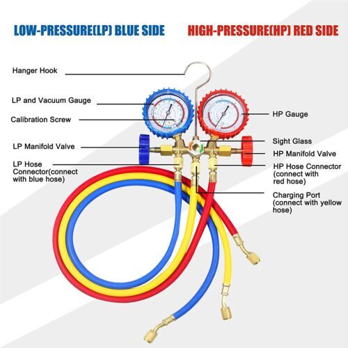 AC Diagnostic Manifold Gauge Set Charging Hose