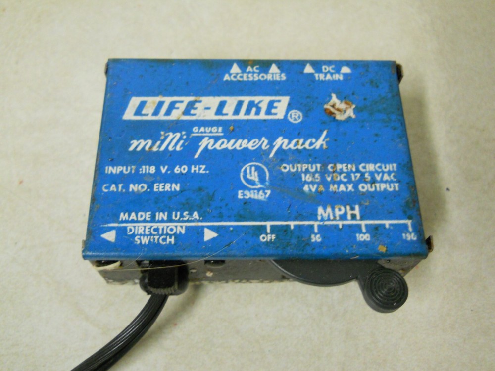 Life-Like Mini Power Pack Hobby Transformer  No. EERN HO & N Scale