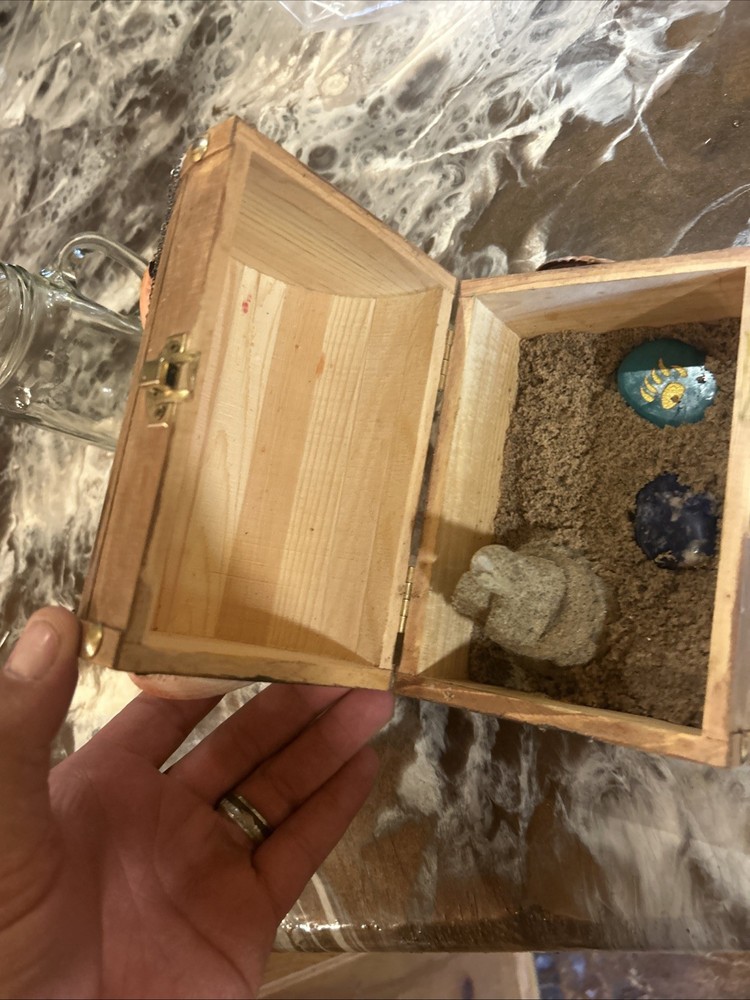 Small wooden handmade beach chest