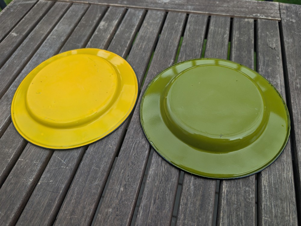 Vintage Enamel Plate And Bowl