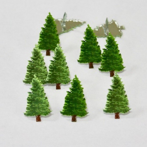 TREE  SCRAPBOOKING DECORATIVE BRADS EYELET OUTLET 8 PCS