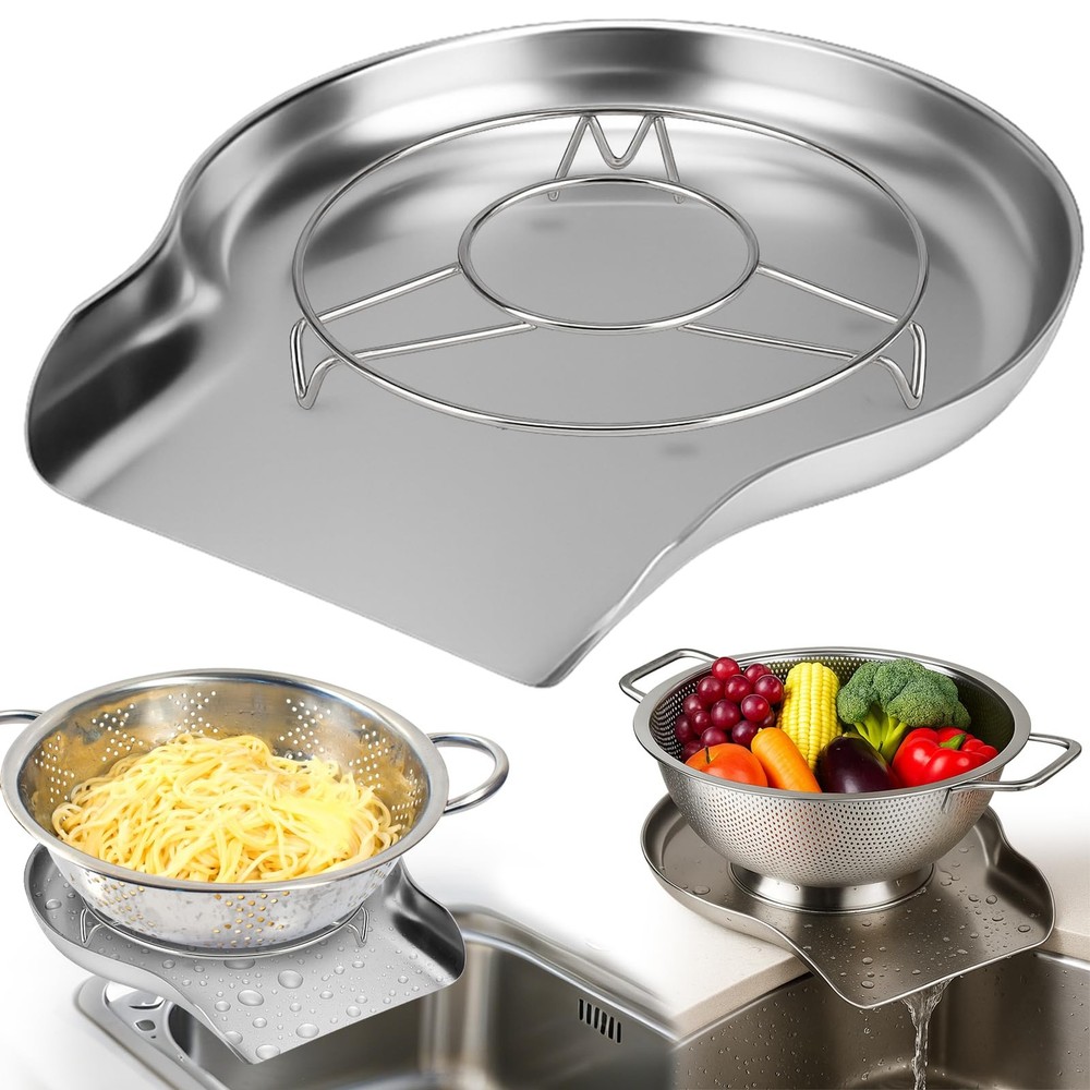 Palksky Colander and Strainer One Size, Self -Drainer Base Plate