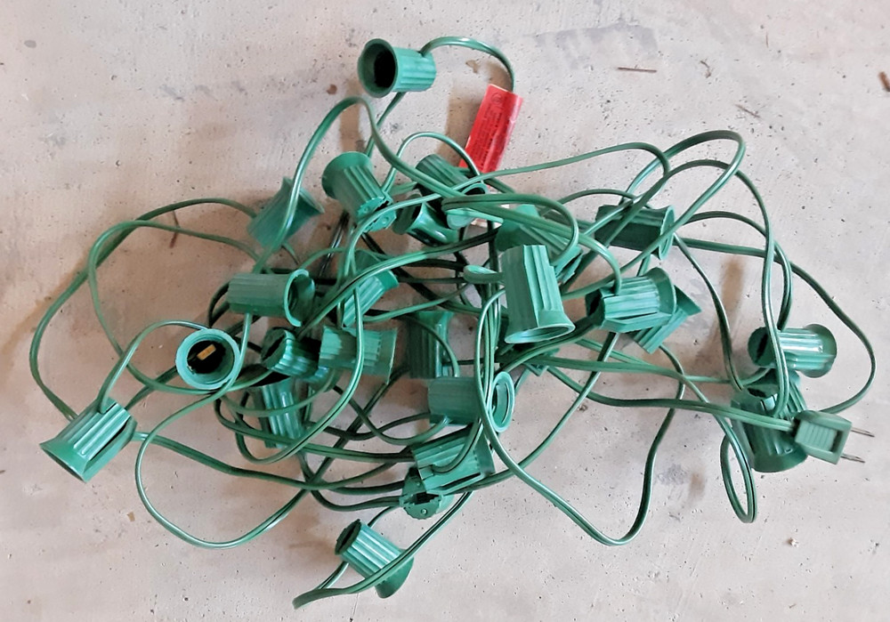 25 Socket C9 Outdoor Christmas / Patio Light String Set - String Only No Bulbs B